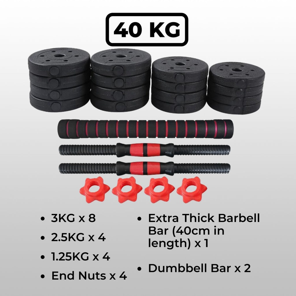 Verpeak Adjustable Rubber Dumbbells 40kg VP-DB-115-VS