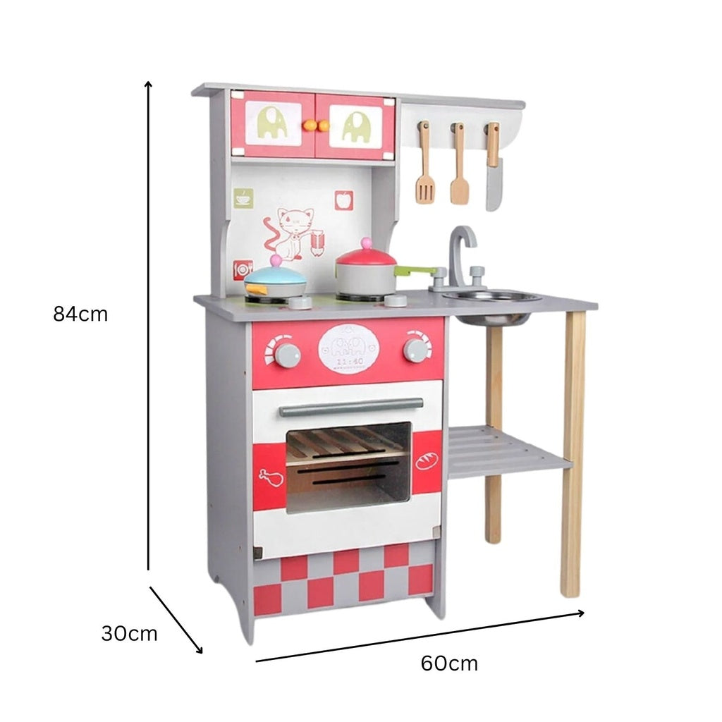 EKKIO Wooden Kitchen Playset for Kids (European Style Kitchen Set)