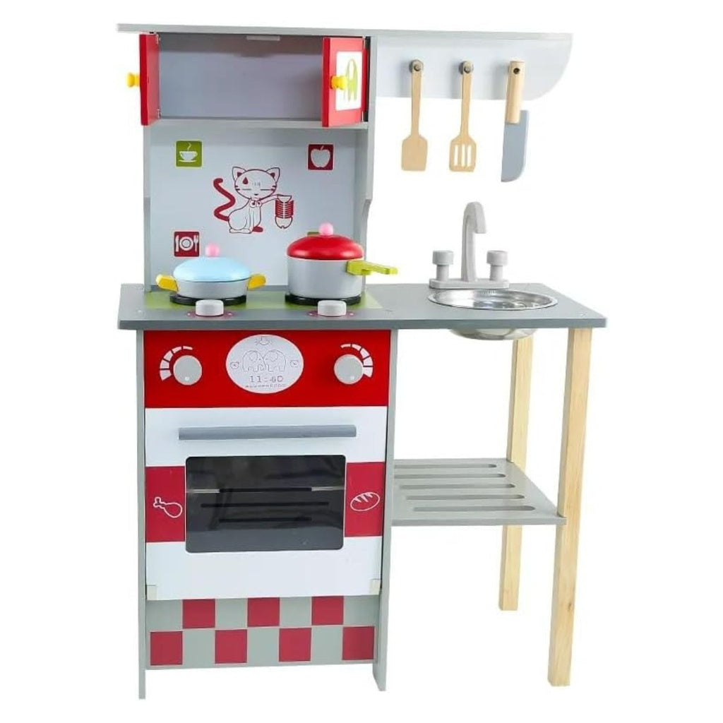 EKKIO Wooden Kitchen Playset for Kids (European Style Kitchen Set)