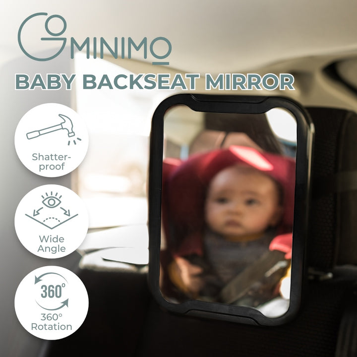 GOMINIMO Baby Infant Back View Facing Car Safety Mirror for Back Seat Black