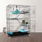 FLOOFI Four-Level Pet Rabbit Bird Cage with Hammock (Black)