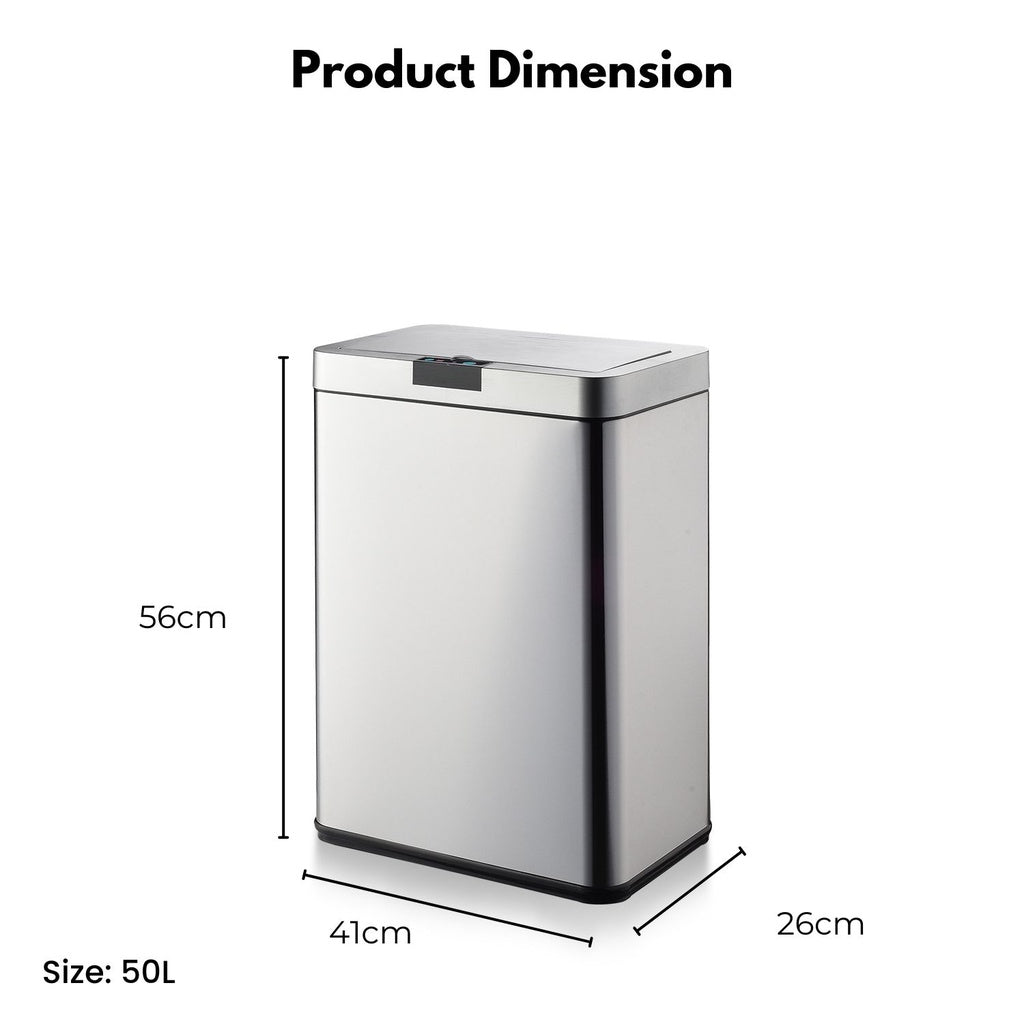 MIRAKLASS Sensor Bin 50L Wide Silver Square