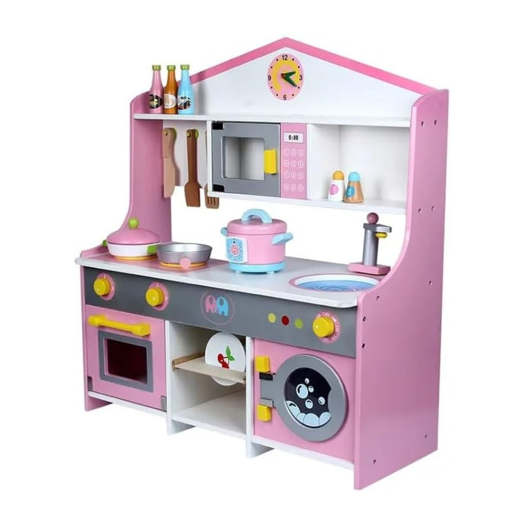 EKKIO Wooden Kitchen Playset for Kids (Japanese Style Kitchen Set, Violet)