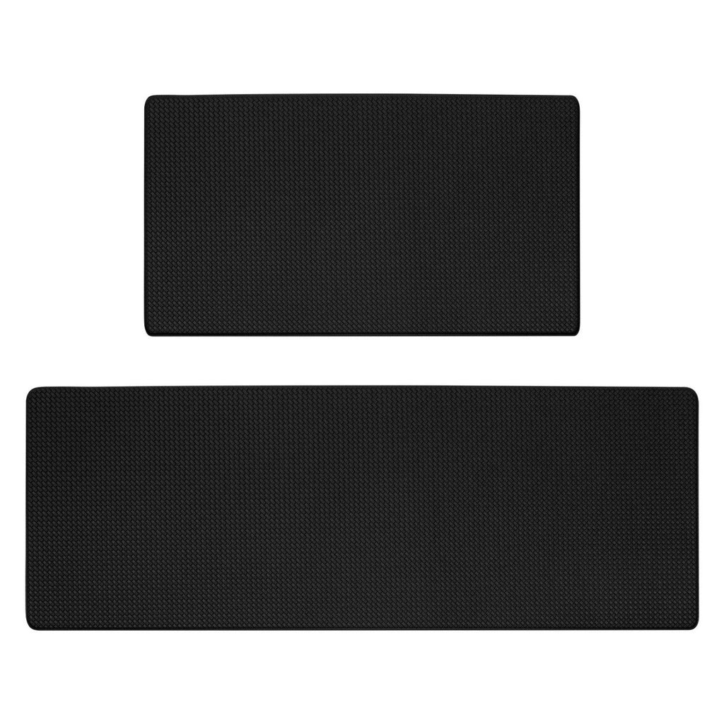 GOMINIMO PVC Kitchen Mat 2pcs Set Black