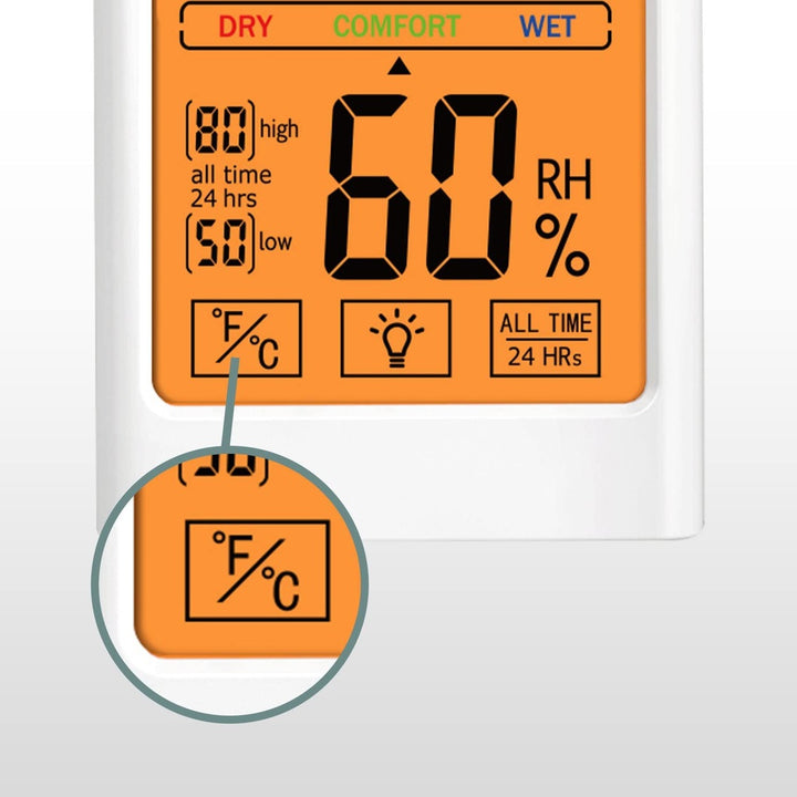 GOMINIMO Thermo Hygrometer Has Backlight White