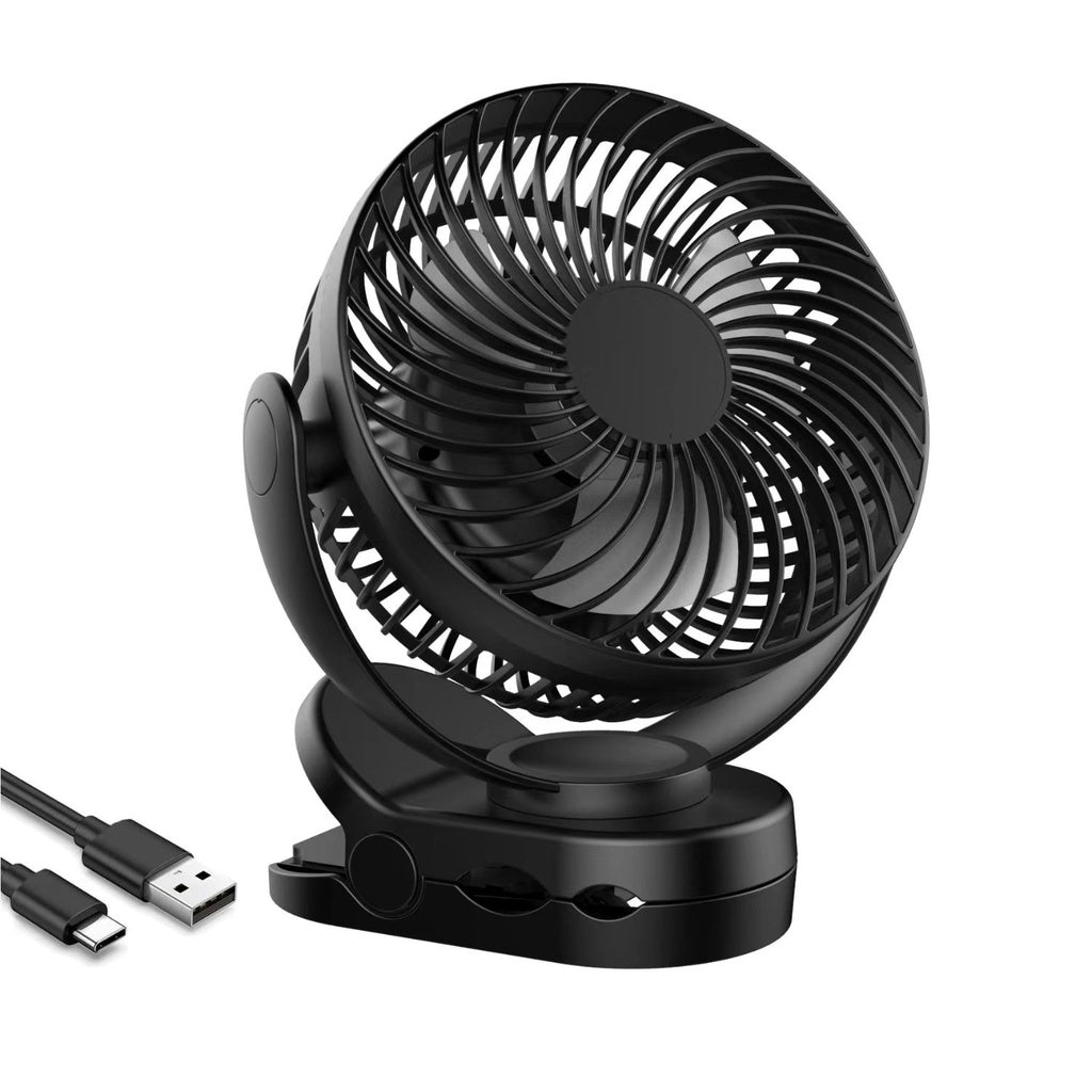 GOMINIMO 10000mAh Rechargeable Clip on Fan with Hook and LED Light