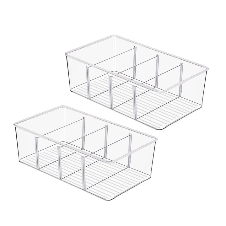 GOMINIMO 2 Pack Storage Bin with Divider