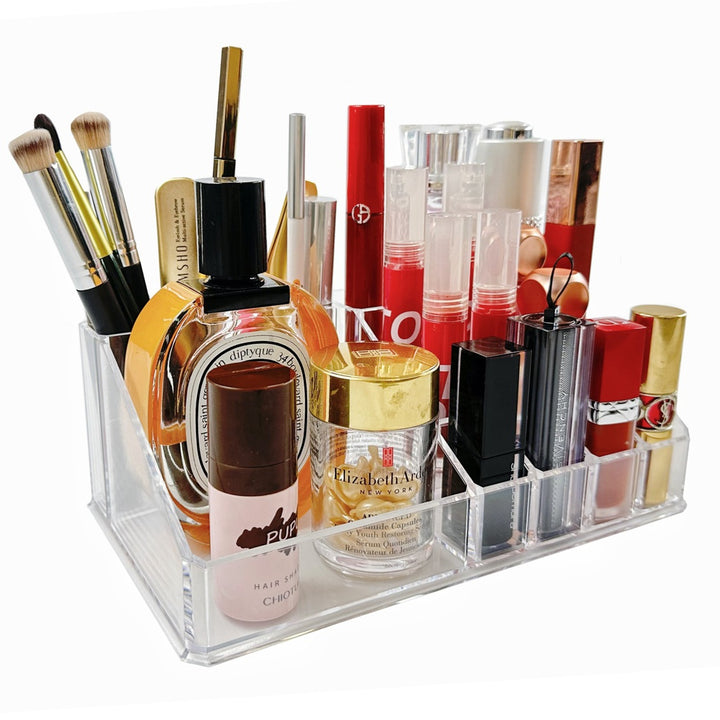 GOMINIMO Makeup Cosmetic Organizer With 12 Drawers (Clear)