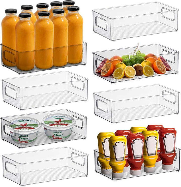 GOMINIMO Set of 8 Clear Fridge Food Storage Containers