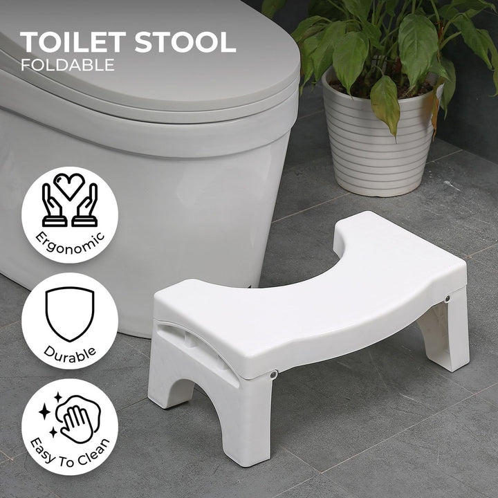 GOMINIMO Foldable Toilet Step Stool with Non-Slip Base (White)