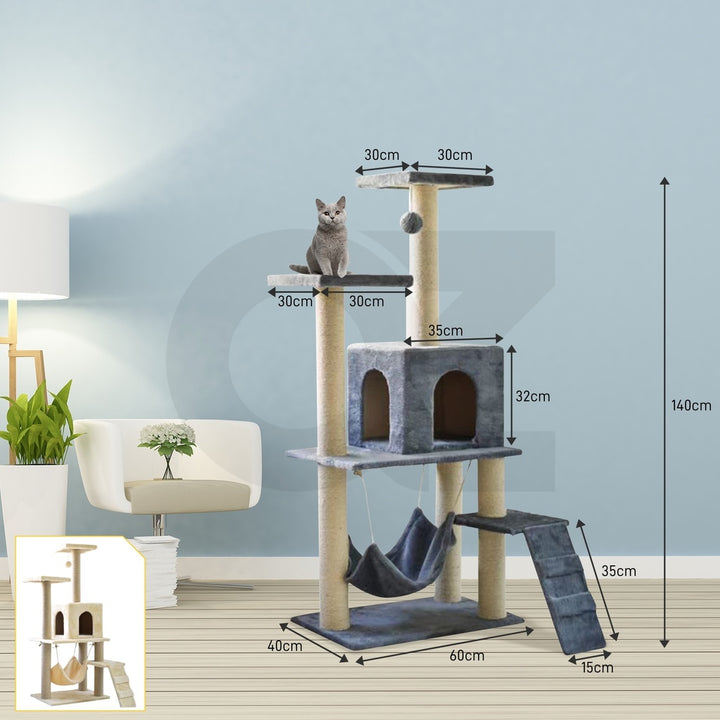 Cat Tree (138cm Dark Grey)