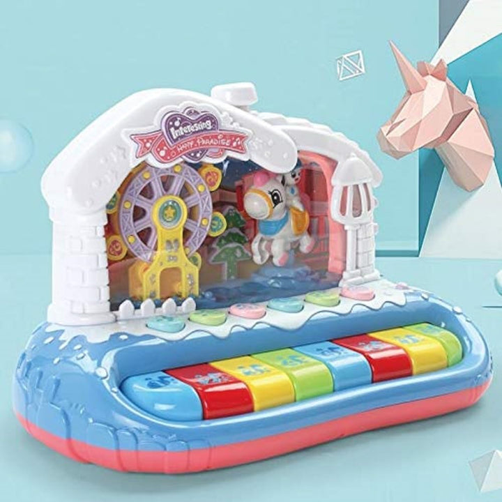 GOMINIMO Kids Toy Musical Ferris Wheel Piano Keyboard (Blue)