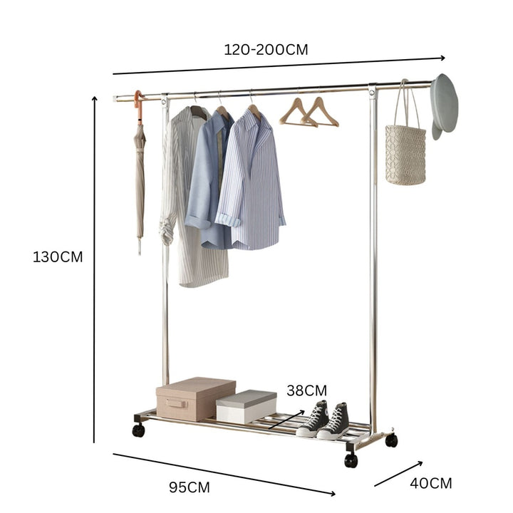 Ekkio Clothes Rack Stainless Steel One Rail