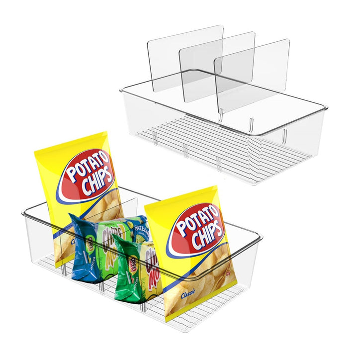 GOMINIMO 2 Pack Storage Bin with Divider