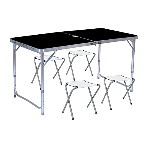 KILIROO Camping Table 120cm Black (With 4 Chair)