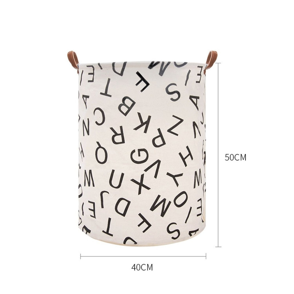 GOMINIMO Laundry Basket Round Foldable (Alphabet)