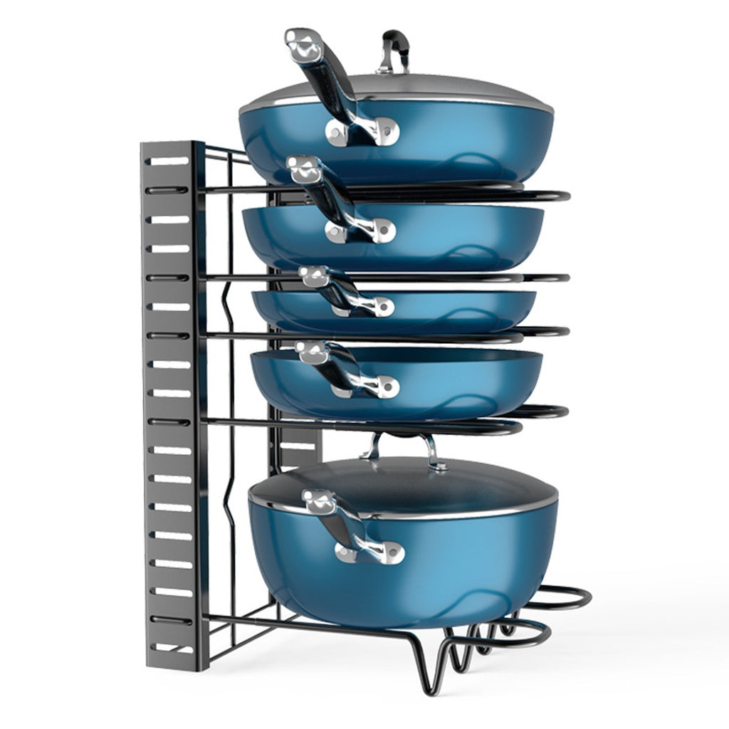 GOMINIMO Adjustable 8 Tier Pots and Pans Organizer with 3 DIY Methods