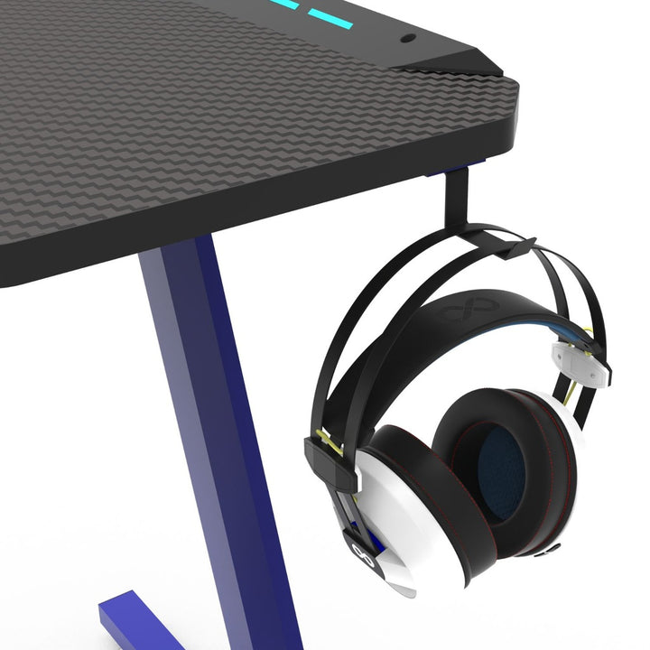 EKKIO RGB Gaming Desk Z Shape Blue 140cm EK-GD-108-AL