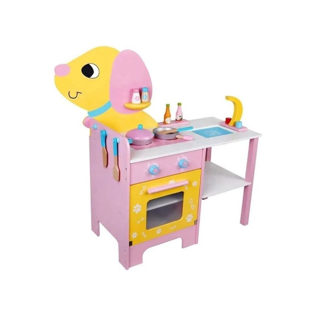 EKKIO Wooden Kitchen Playset for Kids (Puppy Shape Kitchen Set)