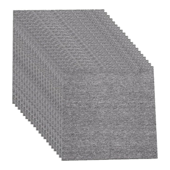 GOMINIMO 20pcs Carpet Tiles 50x50cm for Commercial Retail Office Flooring (Grey)