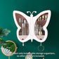 SOGA White Butterfly Shape Wall-Mounted Makeup Organiser Dustproof Waterproof Bathroom Storage Box Home Decor
