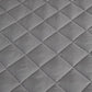 SOGA Grey 183cm Wide Cross-Hatch Mattress Cover Thick Quilted Stretchable Bed Spread Sheet Protector with Pillow Covers