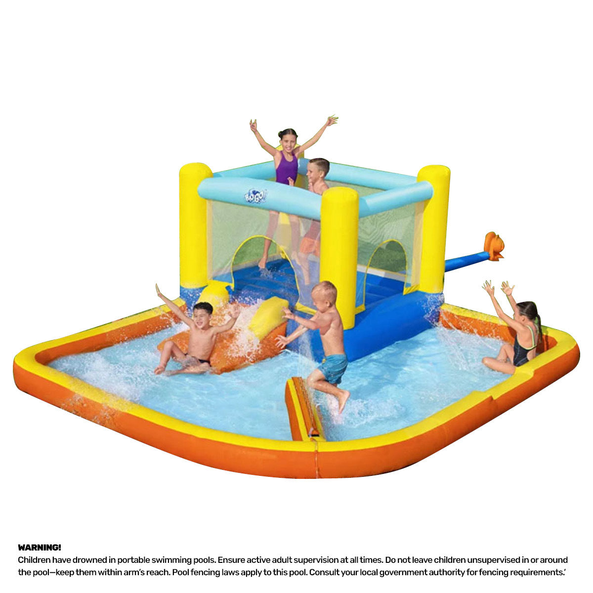 Bestway H2OGO! Bounce Water Park Inflatable Pool Slide w Electric Blower