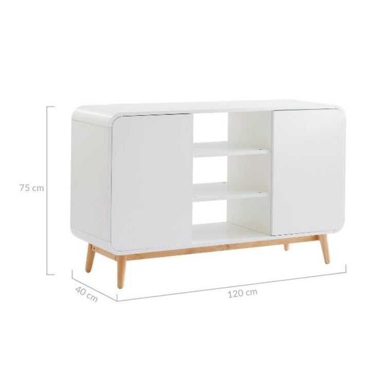 Merlin White Modern Retro Sideboard Buffet Table