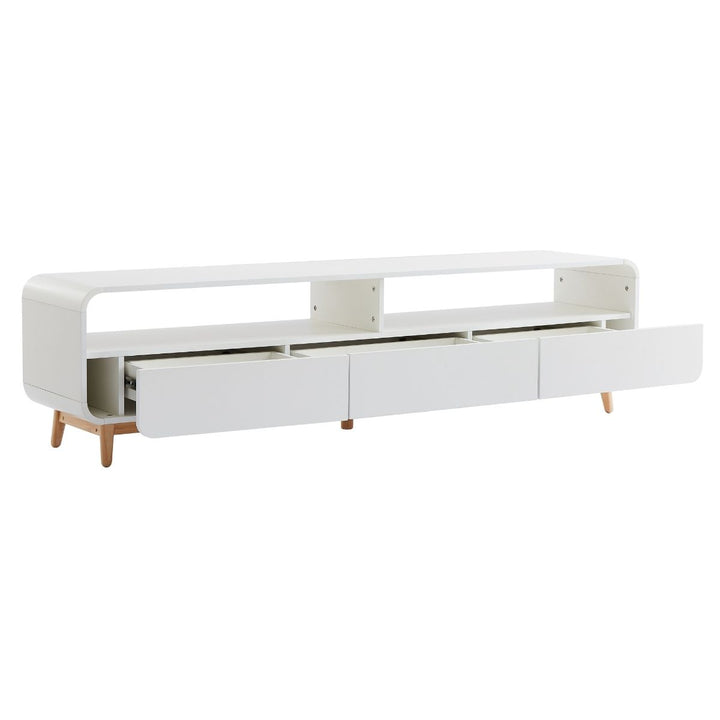 Merlin White  Modern Retro TV Unit 180CM