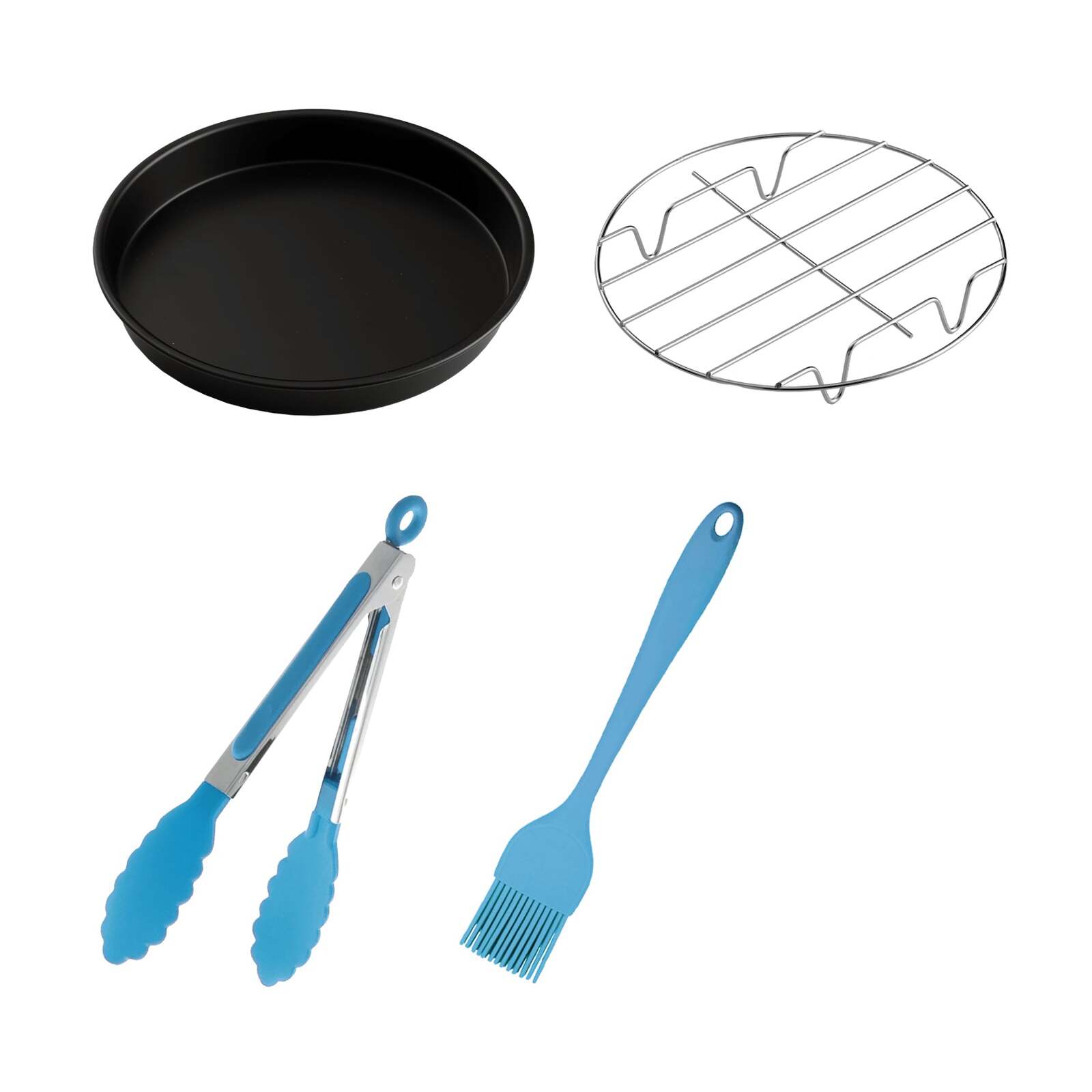 Air Fryer Accessories: Grilling Set w/ Wire Rack & Silicon Tongs