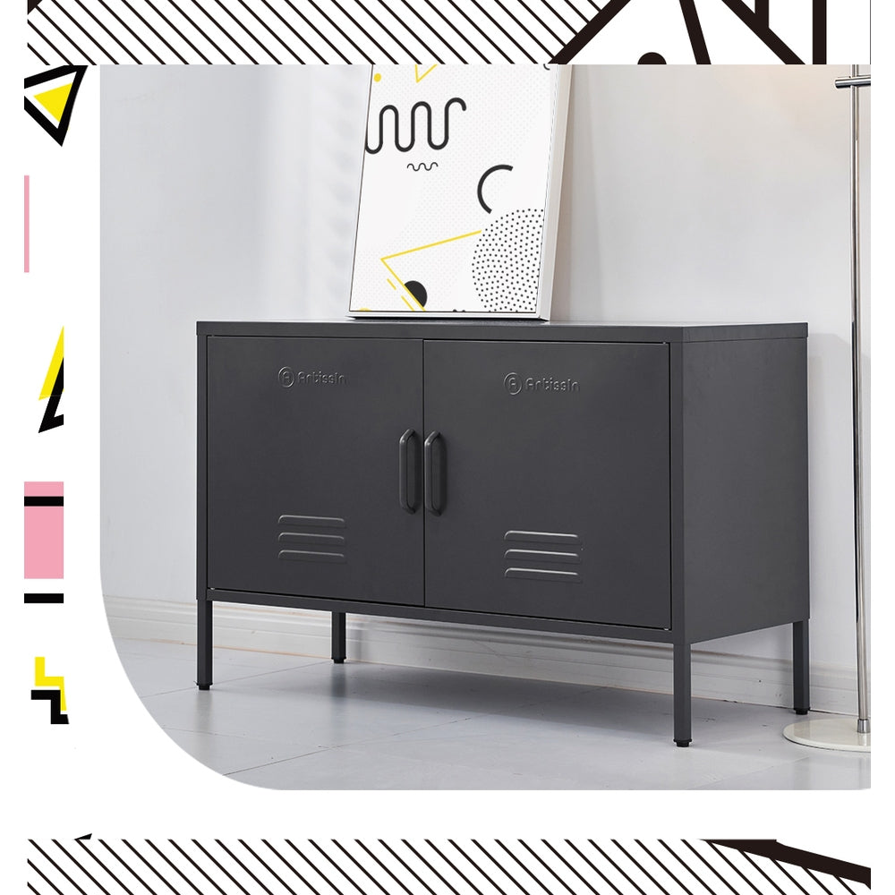 Artiss Buffet Sideboard Metal Cabinet - BASE Charcoal