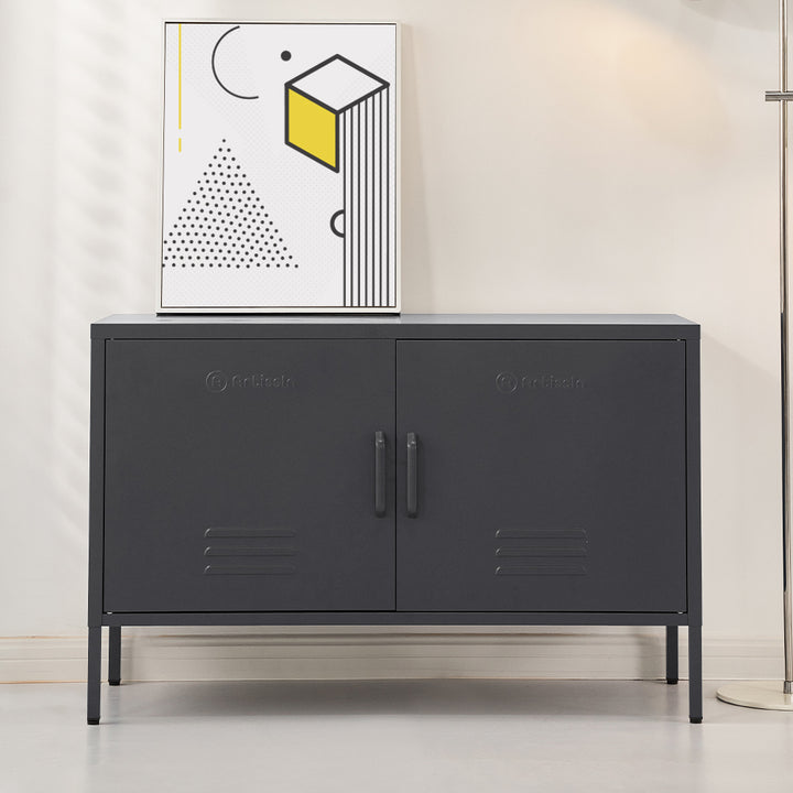 Artiss Buffet Sideboard Metal Cabinet - BASE Charcoal