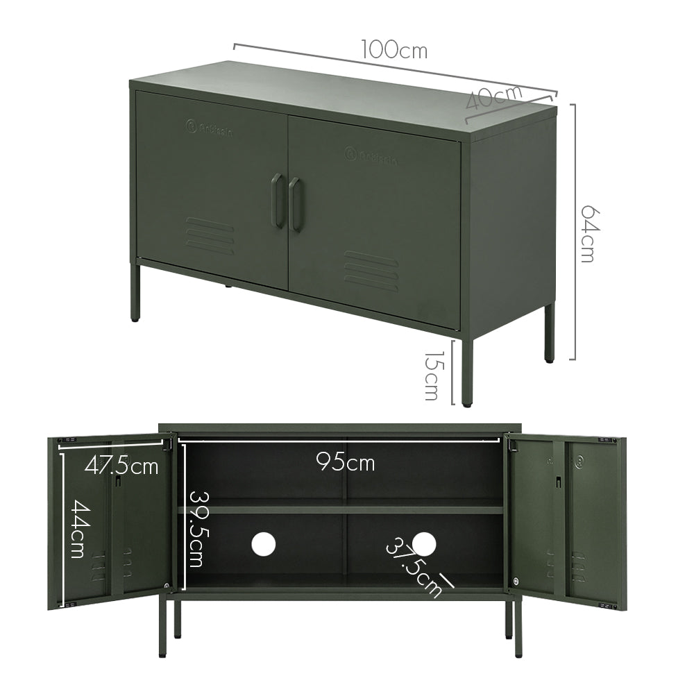 Artiss Buffet Sideboard Metal Cabinet - BASE Green