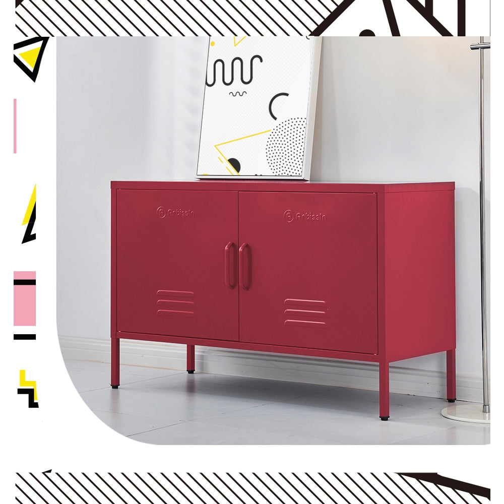 Artiss Buffet Sideboard Metal Cabinet - BASE Pink