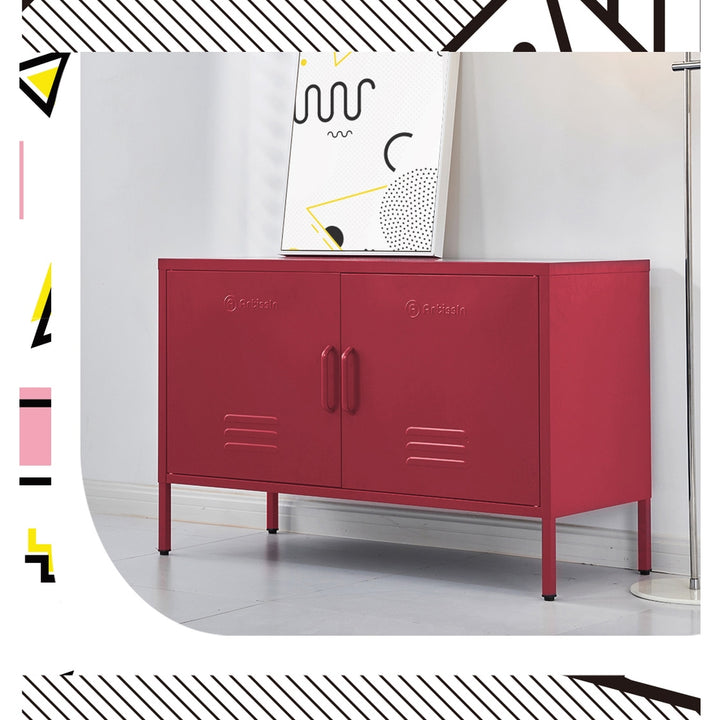 Artiss Buffet Sideboard Metal Cabinet - BASE Pink