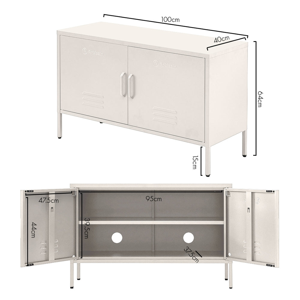 Artiss Buffet Sideboard Metal Cabinet - BASE White