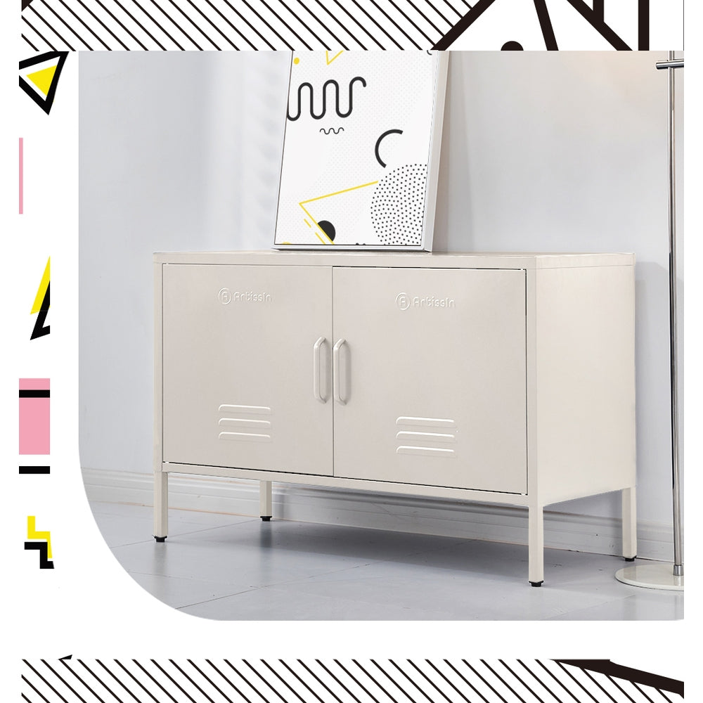 Artiss Buffet Sideboard Metal Cabinet - BASE White