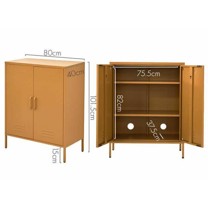 Artiss Buffet Sideboard Metal Cabinet - SWEETHEART Yellow