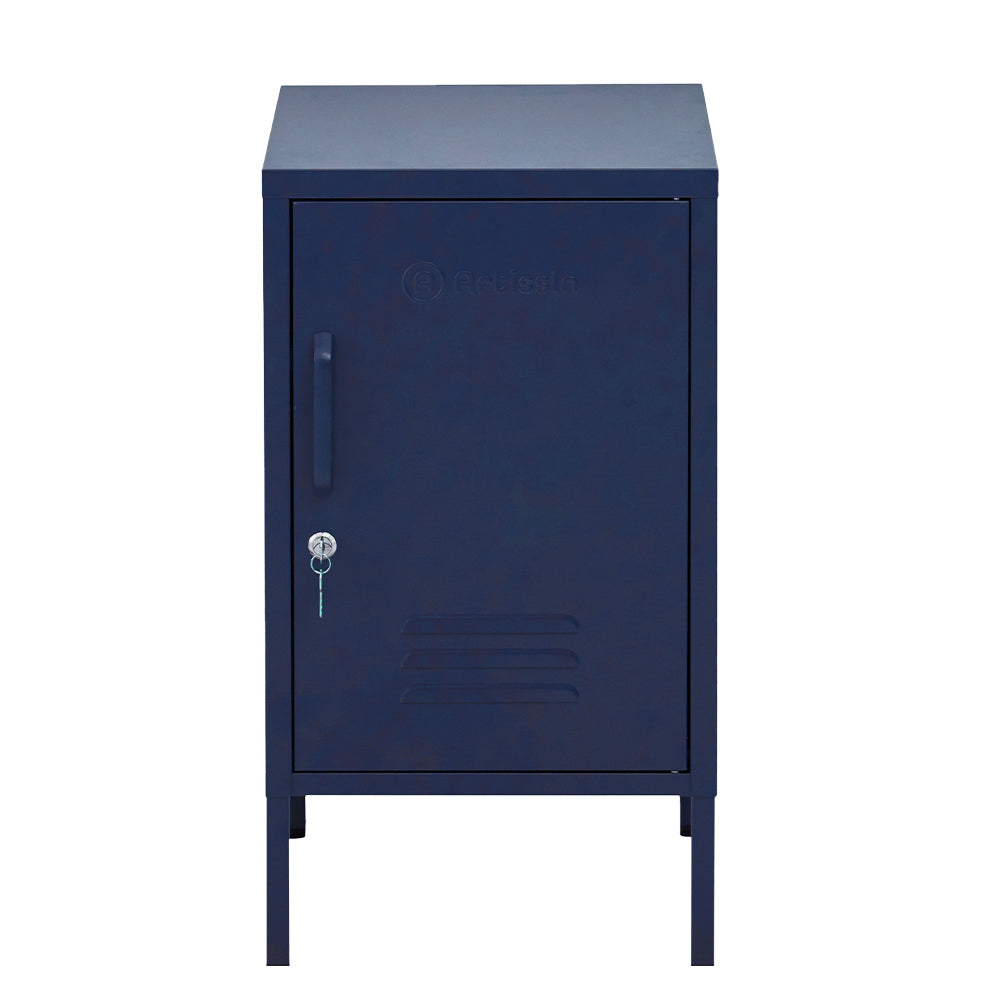 Artiss Bedside Table Metal Cabinet - Blue