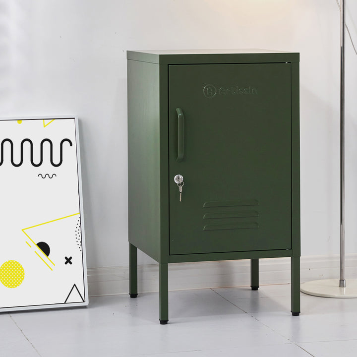 Artiss Bedside Table Metal Cabinet - Green