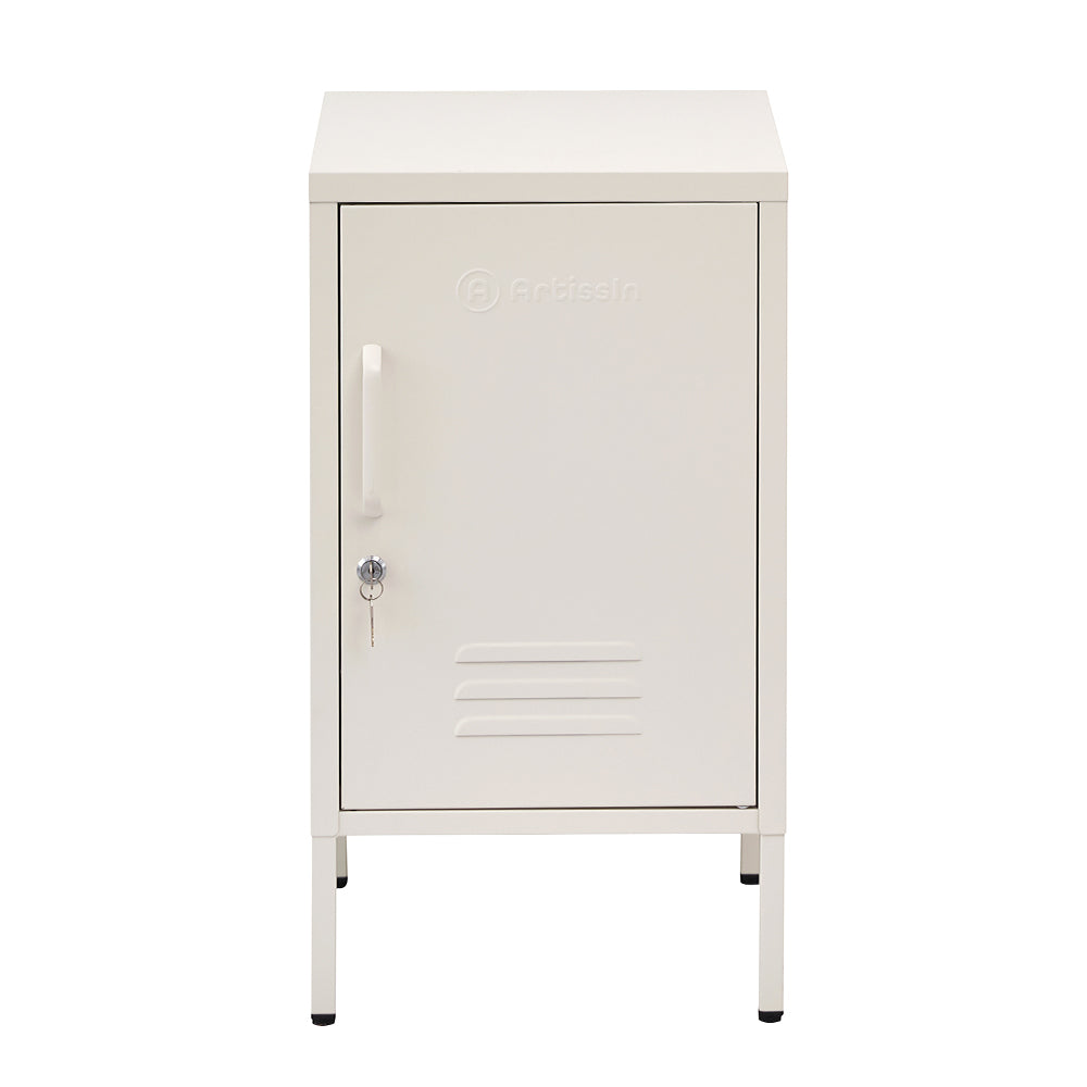 Artiss Bedside Table Metal Cabinet - White