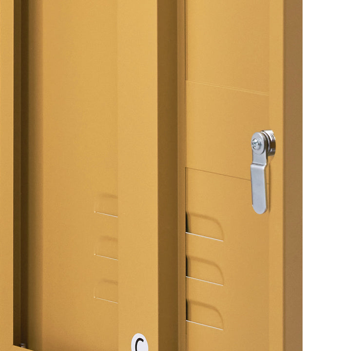 Artiss Bedside Table Metal Cabinet - Yellow