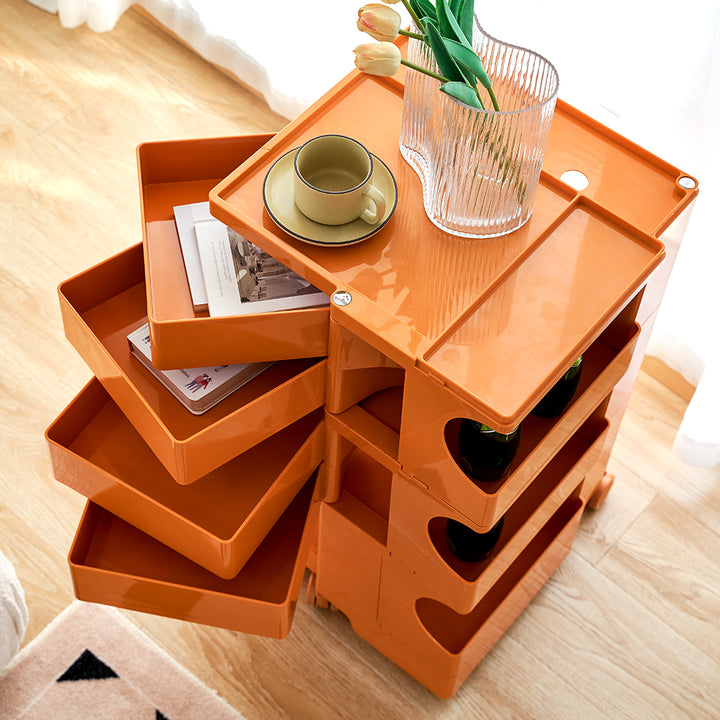 ArtissIn Storage Trolley Bedside Table 5 Tier Cart Boby Replica Orange