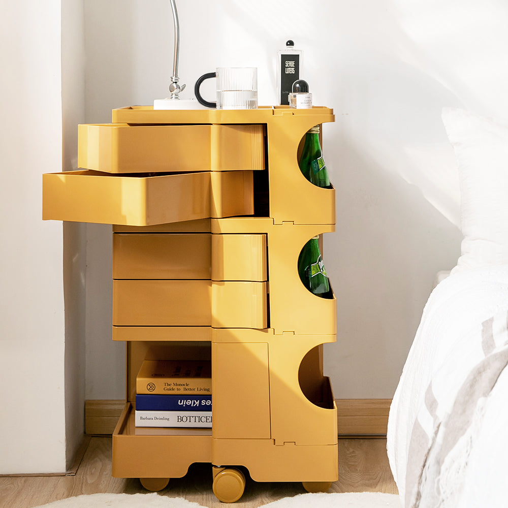 ArtissIn Storage Trolley Bedside Table 5 Tier Cart Boby Replica Yellow