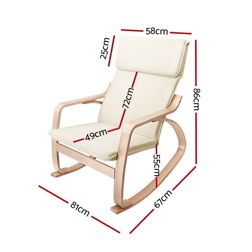 Artiss Rocking Armchair Nursing Bentwood Aero