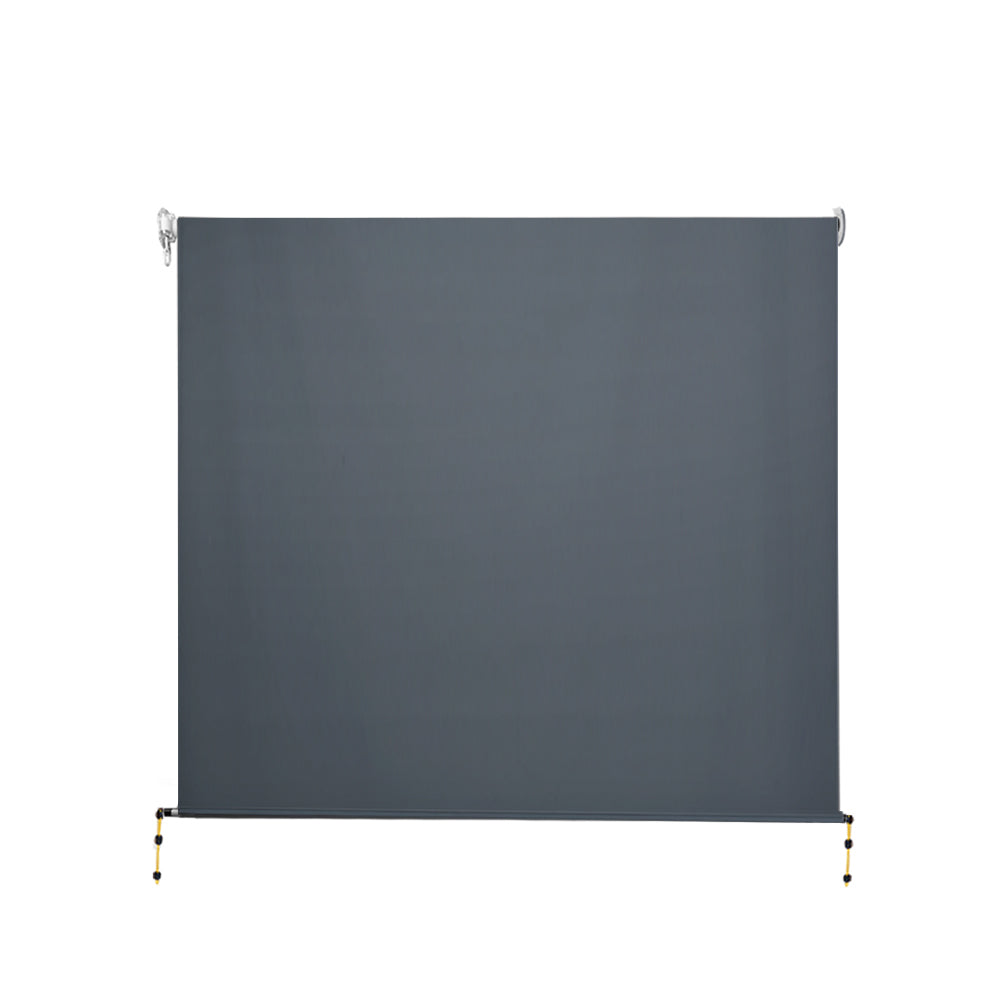 Instahut Outdoor Blinds Blackout Roll Down Awning Window Shade 2.7X2.5M Grey