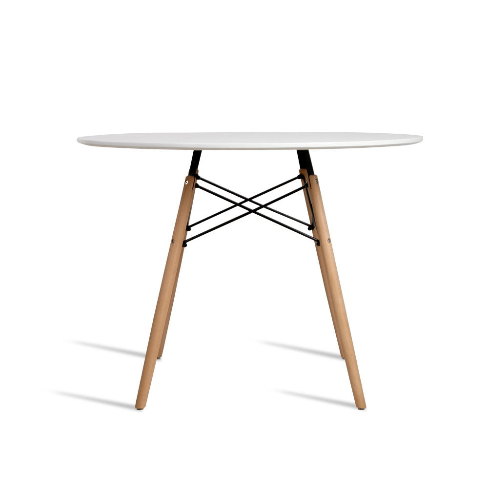 Artiss Dining Table Round White 4 Seater 100CM