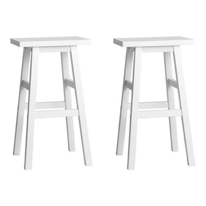 Artiss Bar Stools Kitchen Counter Stools Wooden Chairs White x2