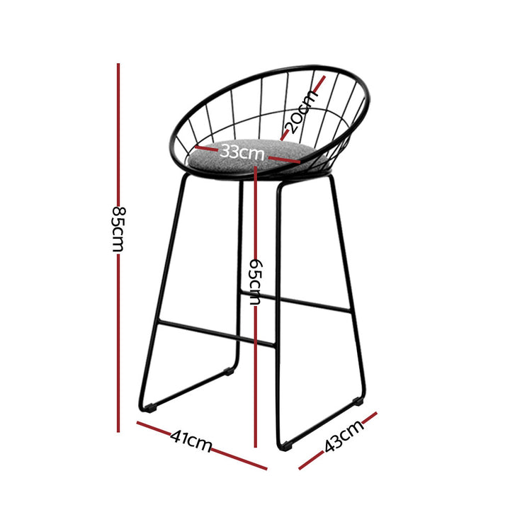 Artiss 4x Bar Stools Padded Seat Metal