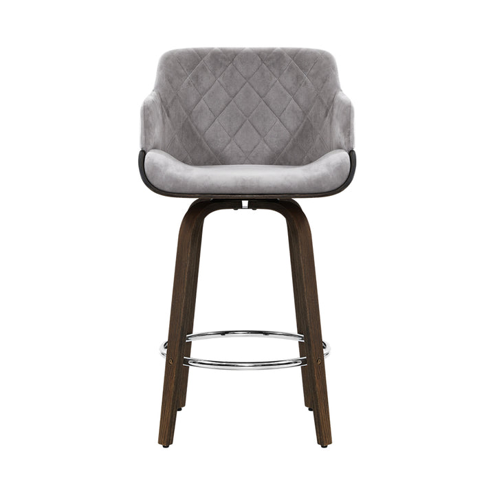 Artiss Bar Stools Swivel Velvet Padded Wooden